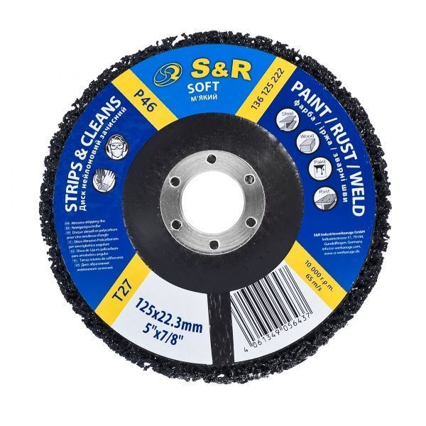 Круг шлифовальный 125x22.3 мм P46 черный мягкий S&R 136125222