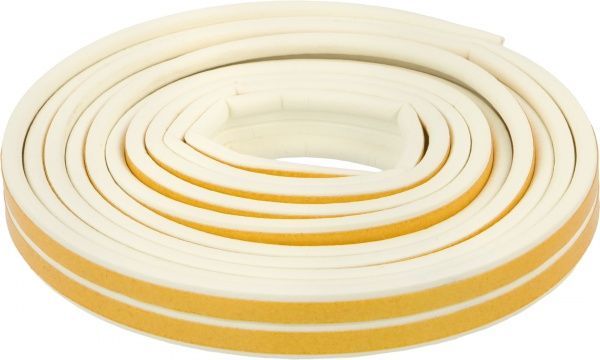 Уплотнитель самоклеящийся P-образный резиновый Scley 9х5,5 мм 6 м белый 