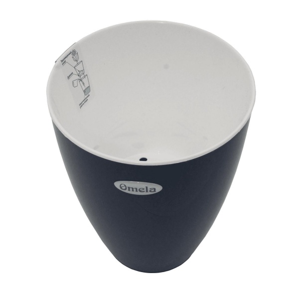 Горщик пластиковий Омела Самозволожувальний 1,3 літра круглий графіт 