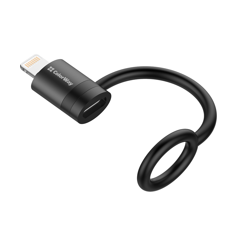 Адаптер із роз'ємами ColorWay Lightning To USB-C чорний (CW-AD-LC) black (CW-AD-LC)