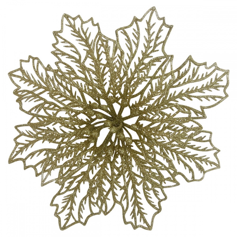 Декорация новогодняя Рождественник паутинка 2 золотой 17 см
