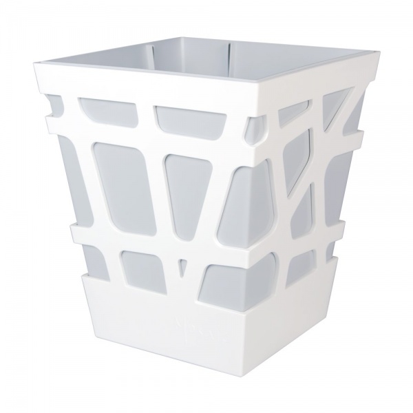 Вазон пластиковий Idel Quadro 17 см квадратний 4,3 л білий/сірий (740033) 
