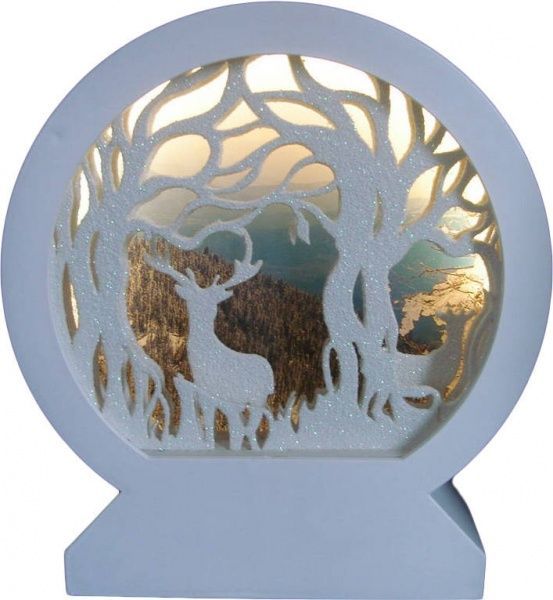 Сувенір новорічний круглий із світлом та музикою 18х20 см RHHY1933 