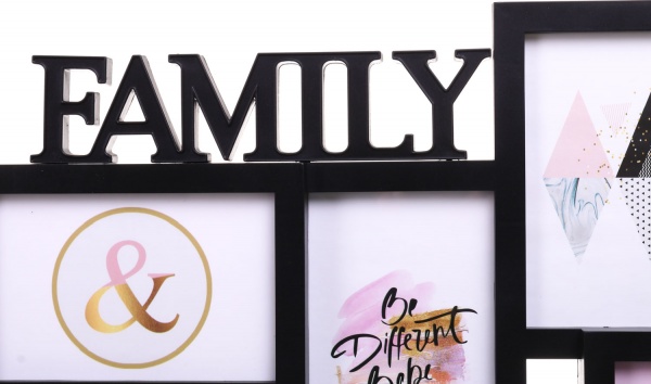 Фотоколлаж Family 61,5х50,5х2,5см 12 фото 10x15 см черный 