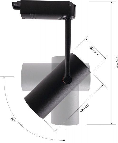 Трековый прожектор Светкомплект LED RC с пультом ДУ 20 Вт 3000-6000 К черный DLP T 