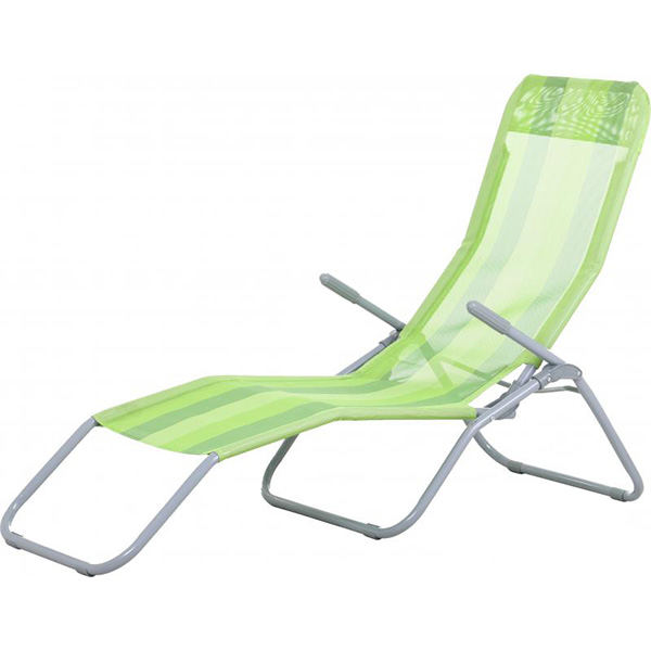 Шезлонг складаний Underprice HYL-011 green stripe 62x147x95 см