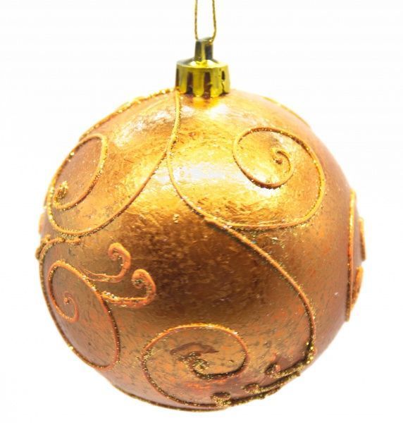 Шар новогодний Узор d80 золото