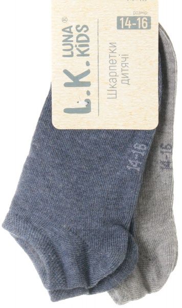 Комплект носковдля девочек Luna Kids коротких р.14–16 серый синий