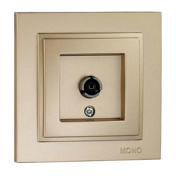 Розетка TV прохідна із заземленням Mono Despina без шторок без кришки бронзовий 102-232305-137