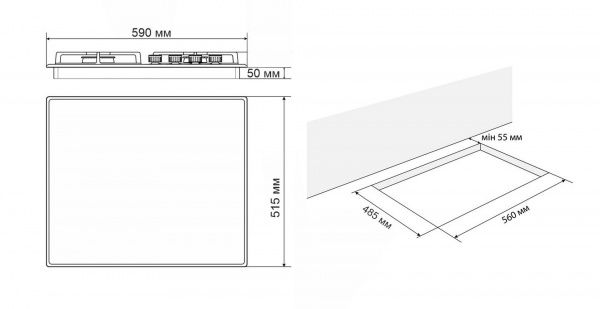 Варочная поверхность Eleyus BERTA 60 BL CTF