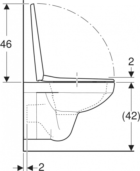 Унітаз підвісний Geberit Selnova Square 501.961.00.1 воронкоподібний Rimfree з сидінням з кришкою