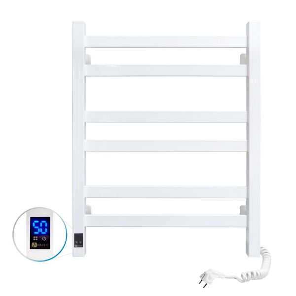 Полотенцесушитель электрический NAVIN Авангард 480х600 мм Sensor правый с таймером белый (12-028053-4860) 