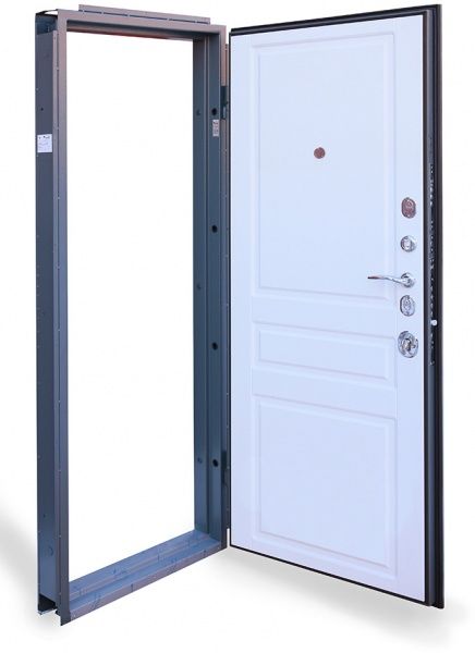 Двері вхідні Abwehr АП2-335 096П (БТ+Б) моноблок KALE+верхній замок KAL сірий 2050x960мм праві