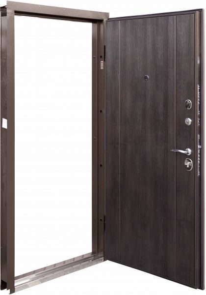 Дверь входная Abwehr АП1-386 096П (RAL8017+)(V)(ТО) Kale257/Kale252 коричневый 2050x960мм правая