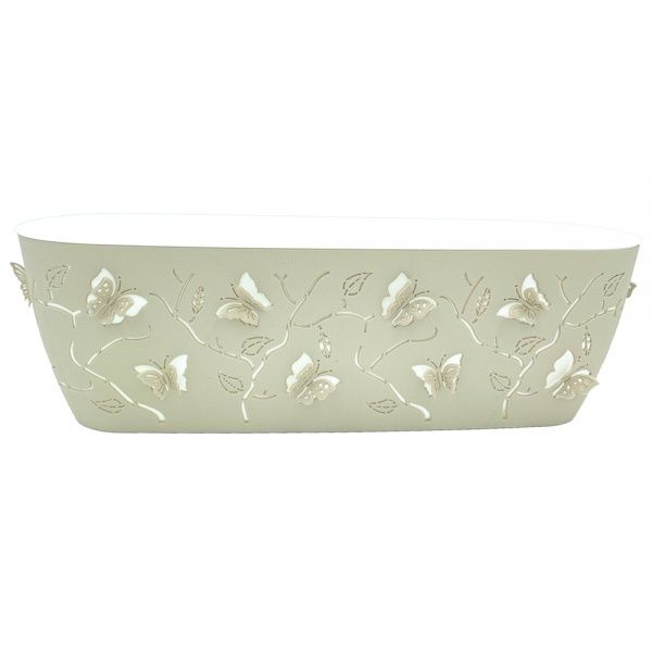 Горщик пластиковий Alyaplastik балконний 3D NO:2 прямокутний 7,3 л бежевий 