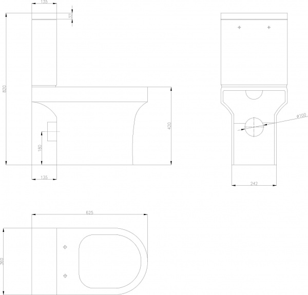 Унитаз-компакт EGO FUSION Rimless 3/6 л з сид. S/C Slim HTT-CIT37