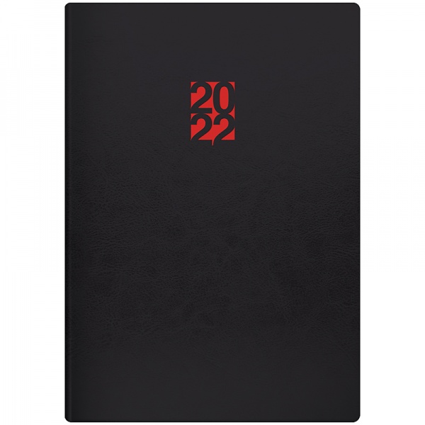 Дневник датированный Стандарт черный с красным Brunnen Flex Neo A5 2022