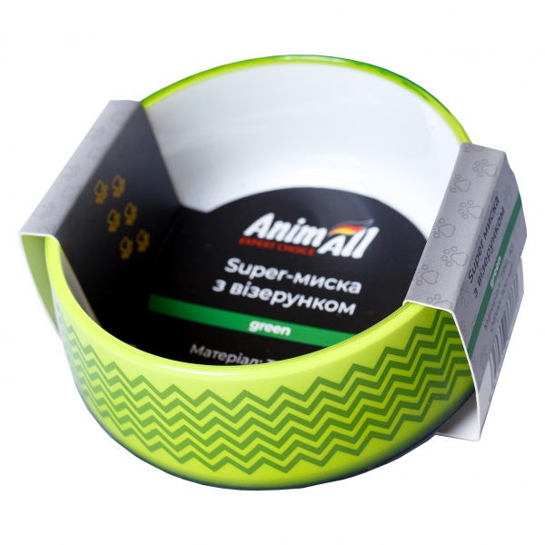 Миска AnimAll для собак з візерунком 167332 зелений