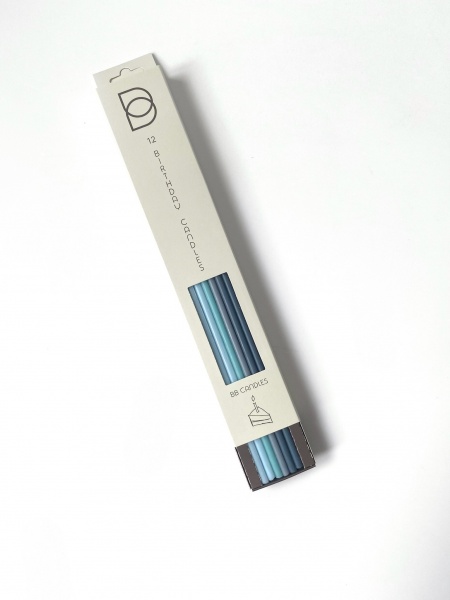 Свічки для торта BB CANDLES мікс блакитний 25 см 12 шт.