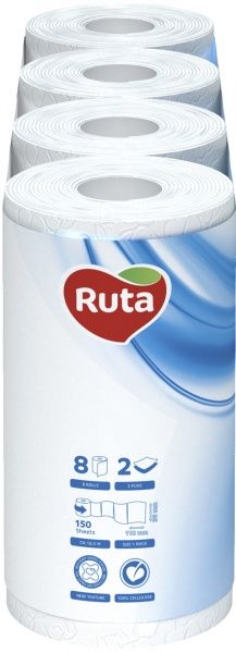 Туалетная бумага Ruta Classic двухслойная 8 шт.