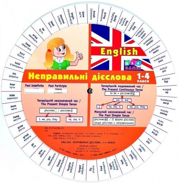 Книга «Експрес-словник English. Неправильні дієслова. 1-4 клас» 978-617-7576-04-3