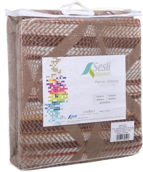 Плед beige 220x240 см бежевый Sesli Tekstil 