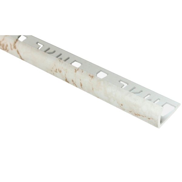 Уголок для плитки ОМиС внешний ПВХ 9 мм 2,5м мрамор белая скала 
