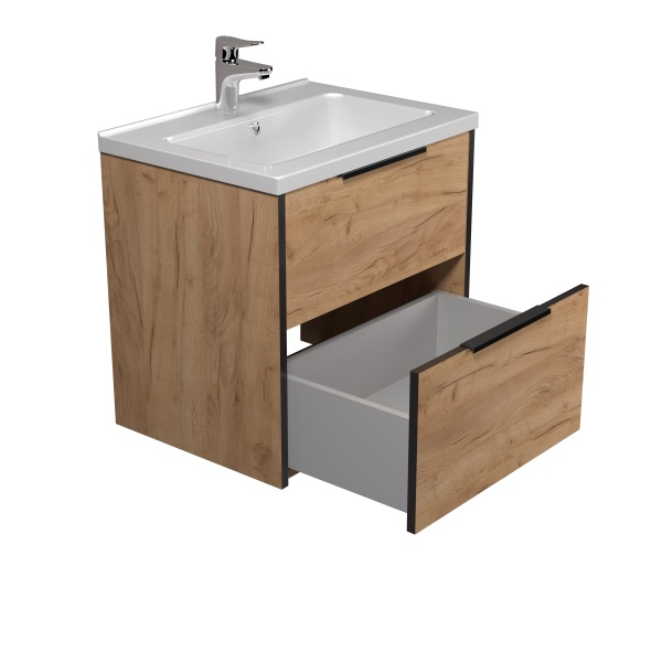 Тумба подвесная Мойдодыр Line Craft 60-А с умывальником Rodeo 60