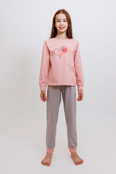 Пижама для девочек KOSTA р.134–140 серый 2516-4 