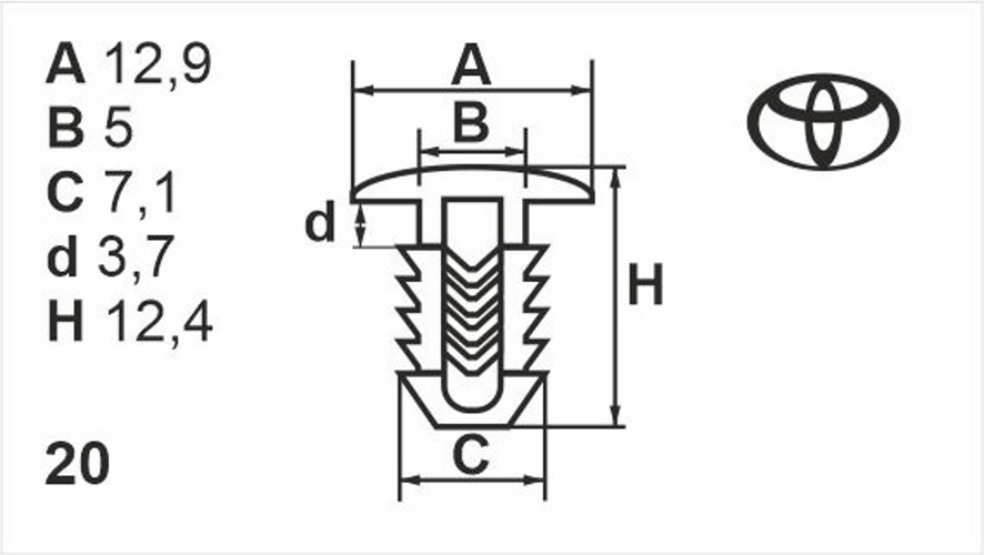 Клипса нажимная (уплотнители) Romix (B22146)