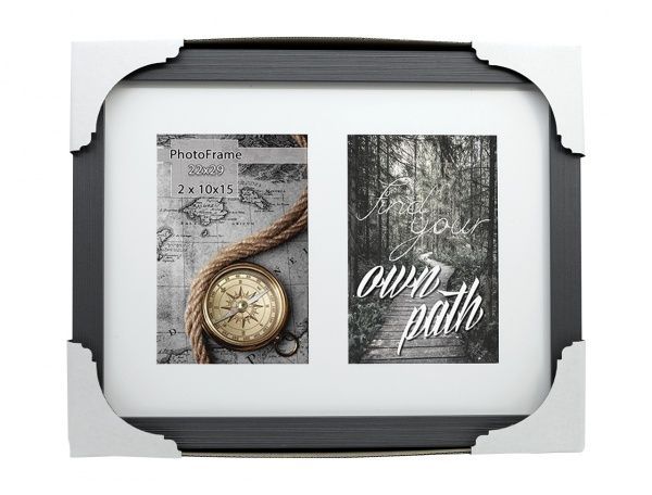 Фоторамка с паспарту SvitArt FKP-2-1913-6A 10x15 см антрацит 