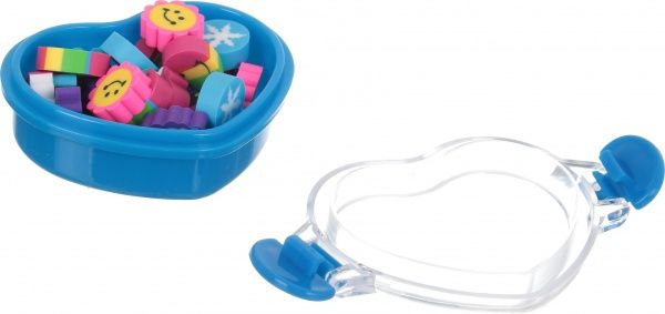 Набір гумок в коробочці серце блакитне