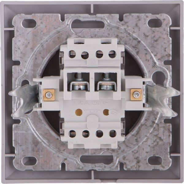 Выключатель проходной двухклавишный UP! (Underprice) Vesta без подсветки 10 А 220-250В серый металлик