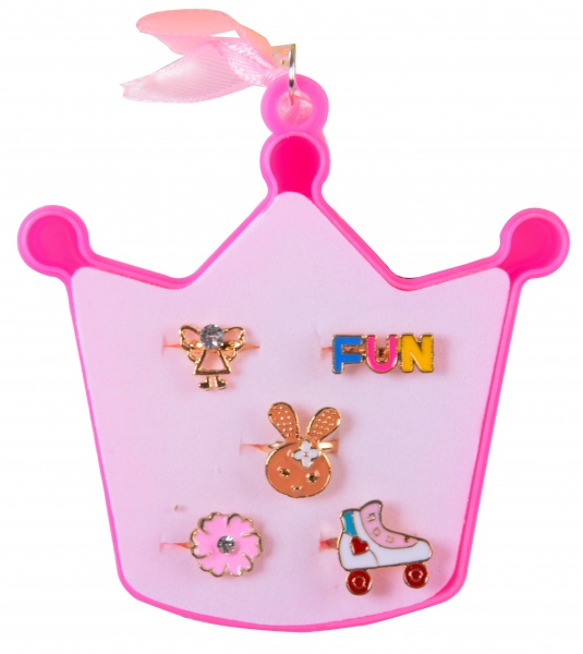 Набор детских колечек Корона 5 шт./уп. KB2123 (ассортимент)