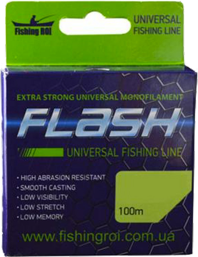 Волосінь Fishing ROI FLASH Universal Line 100м 0,18мм 2,95кг (зпайка10шт)
