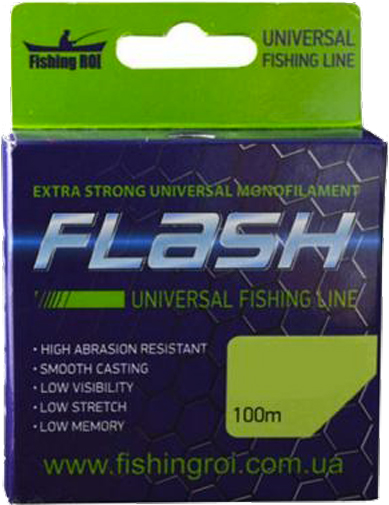Леска Fishing ROI FLASH Universal Line 100м 0,18мм 2,95кг (спайка10шт)