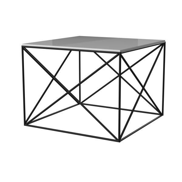 Стол журнальный Дунай черный/белый 600x600x450мм Aqua Rodos 