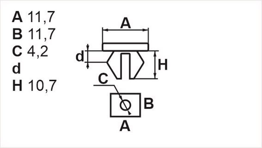 Пистон монтажный универсальный Romix (B13932)