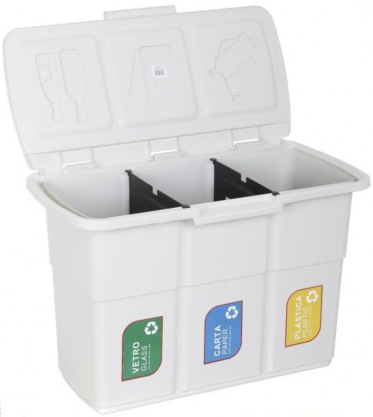 Контейнер для сміття на 3 відділення Ecopat 433 сірий