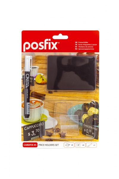 Комплект ціннік А7, тримач, крейдовій маркер CARDFIX (6 шт.)