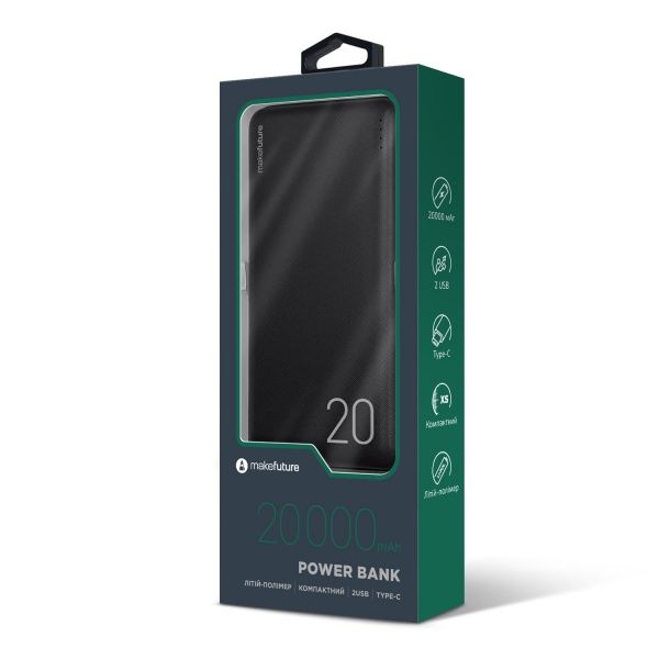 Универсальная мобильная батарея MakeFuture 20000 mAh (MPB-201BK) Black 