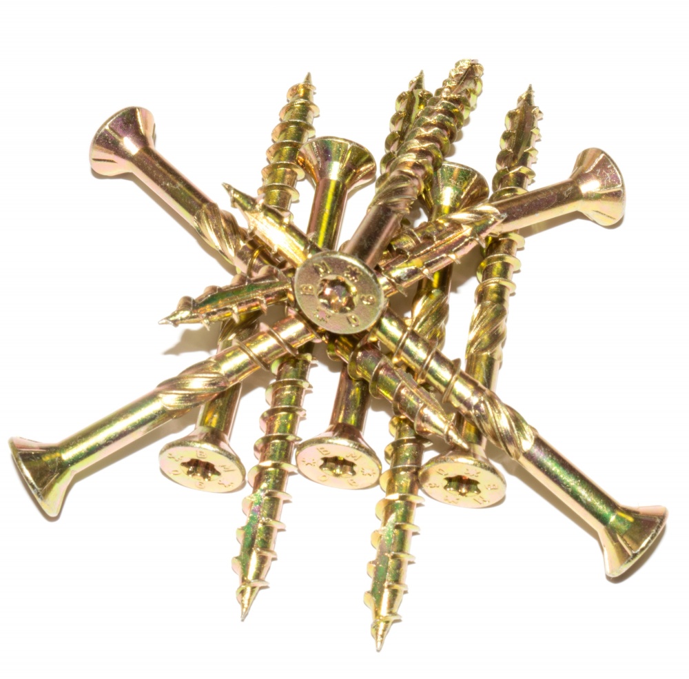 Шуруп конструкционный 8x90 мм желтый цинк