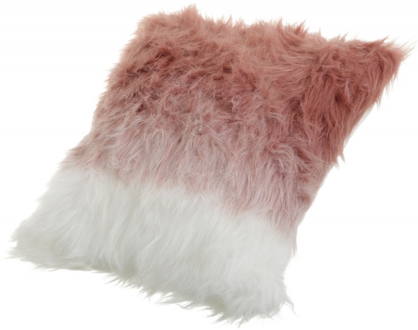 Подушка KM рожева зі штучним хутром 100% поліестер 45x45 см рожевий 