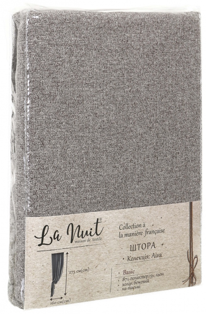 Штора Aiva 160х275 см беж La Nuit