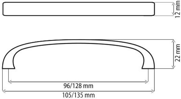 Меблева ручка UN 4504 128 мм хром DC