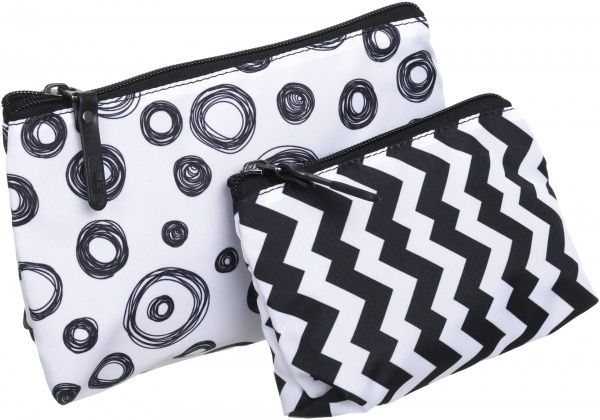 Набор косметичек Bagland Молекулы черный с белым 