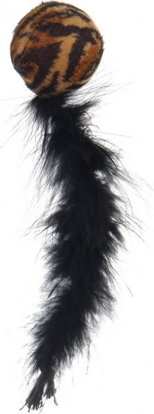 Игрушка для котов дразнилка с перьями черная 25 см
