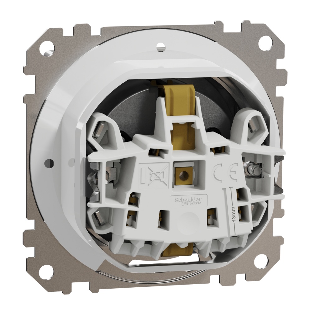 Розетка силовая с заземлением Schneider Electric Sedna Design со шторками с крышкой алюминий SDD213024