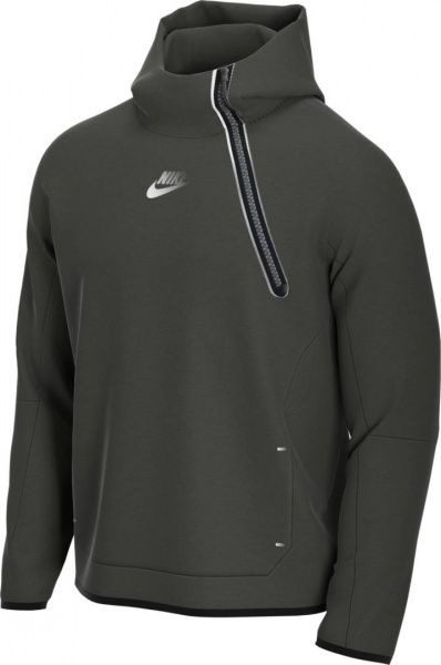 Джемпер Nike M NSW TCH FLC HOODIE PO REFLV CU4493-355 р. S темно-зелений