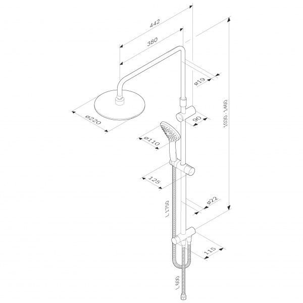 Душова система AM.PM F0790022 Gem